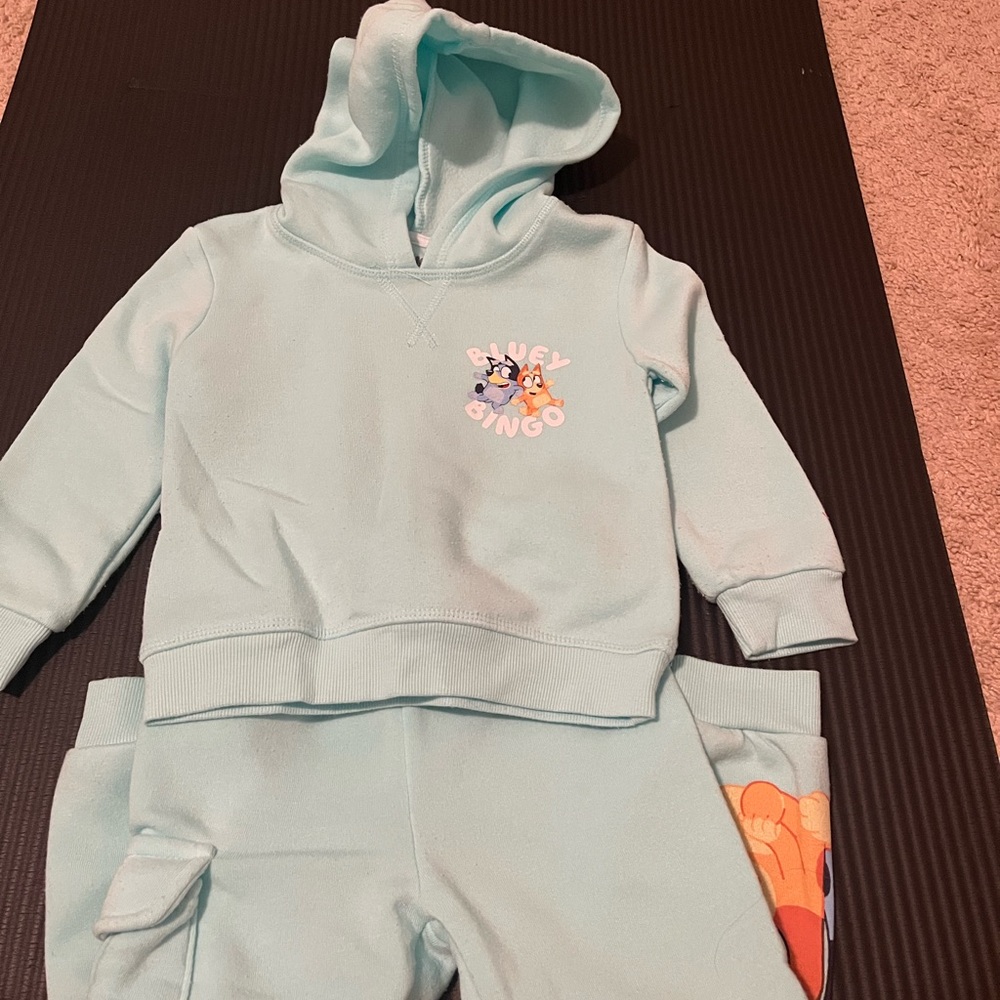 Kids Aqua Bluey Hoodie and Jogger Set